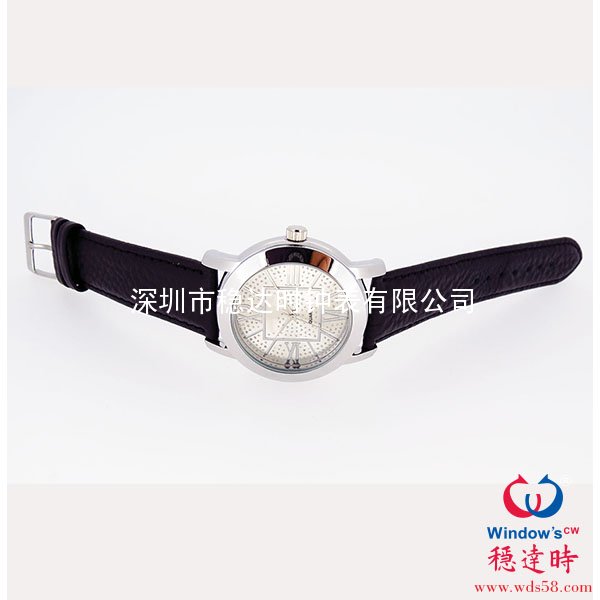 閃粉表面合金殼皮帶手表