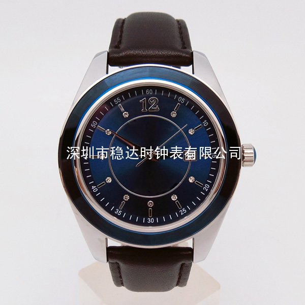 穩(wěn)達時真皮不銹鋼禮品手表
