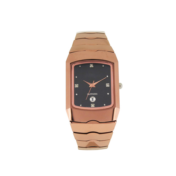 穩(wěn)達時玫瑰金特色鎢鋼手表定做工廠