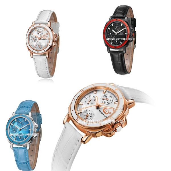 穩(wěn)達(dá)時(shí)新款女士多功能石英皮帶手表批發(fā)廠家