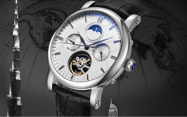 穩(wěn)達時手表定制廠家供應不銹鋼男士多功能機械手表定制