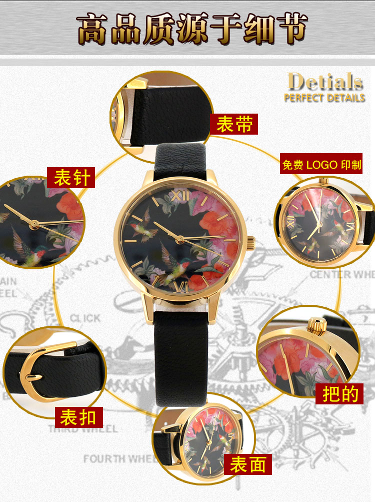 1對1設(shè)計服務(wù) 高端手表定制廠家花紋表定制_穩(wěn)達(dá)時