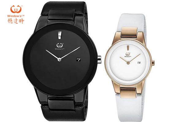 潮流黑白配情侶手表批發(fā) 穩(wěn)達時廠家供應